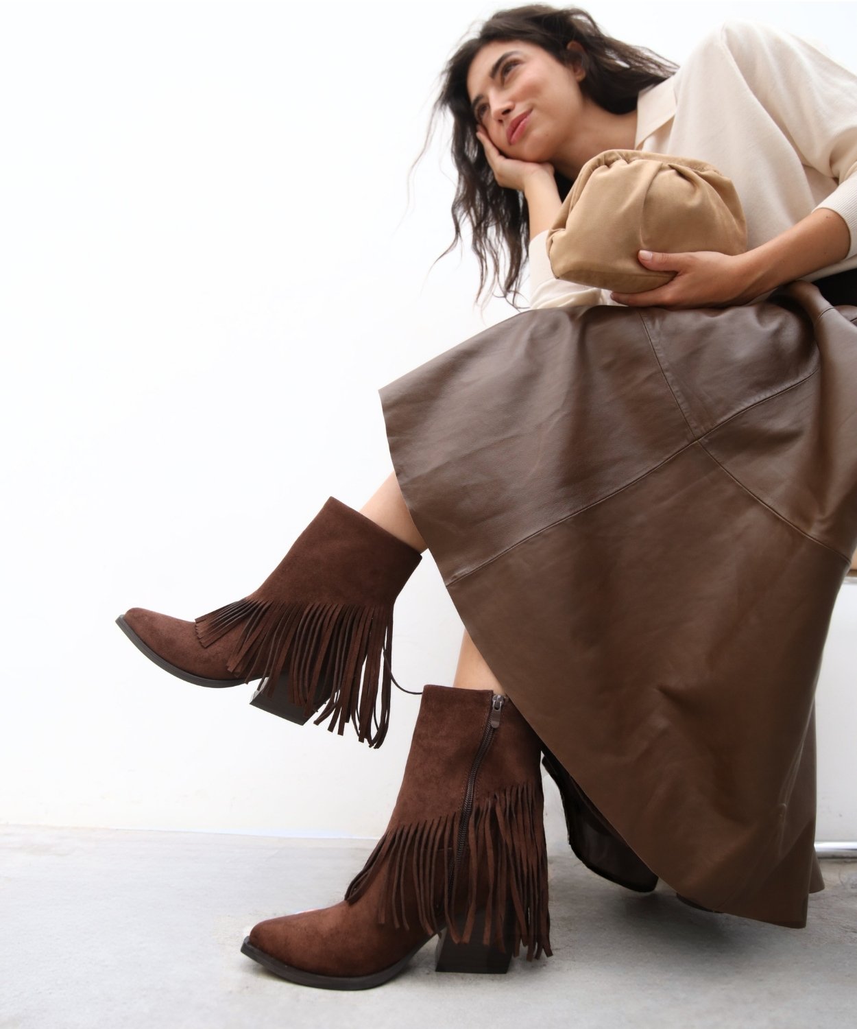 Botins cowboy franjas image number null